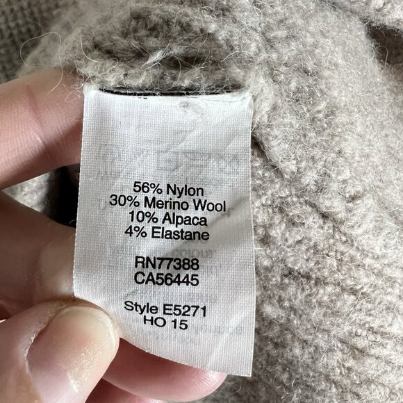 Madewell Brown Waffle Stitch Turtleneck Sweater Merino‎ Wool Alpaca Blend Medium - Picture 5 of 9